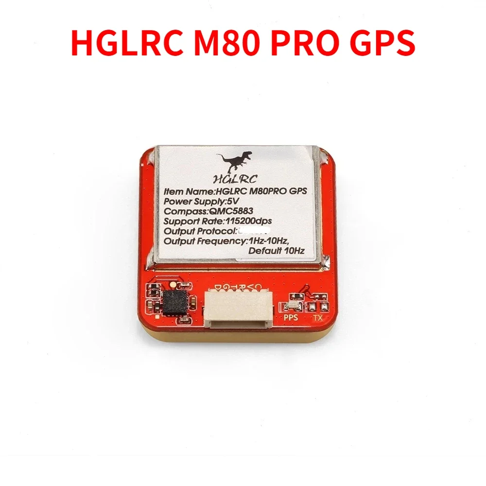 HGLRC M80 PRO GLONASS GALILEO QZSS SBAS BDS GPS Module QMC5883 Compass Gain Antenna for RC Airplane FPV Long Range Drones