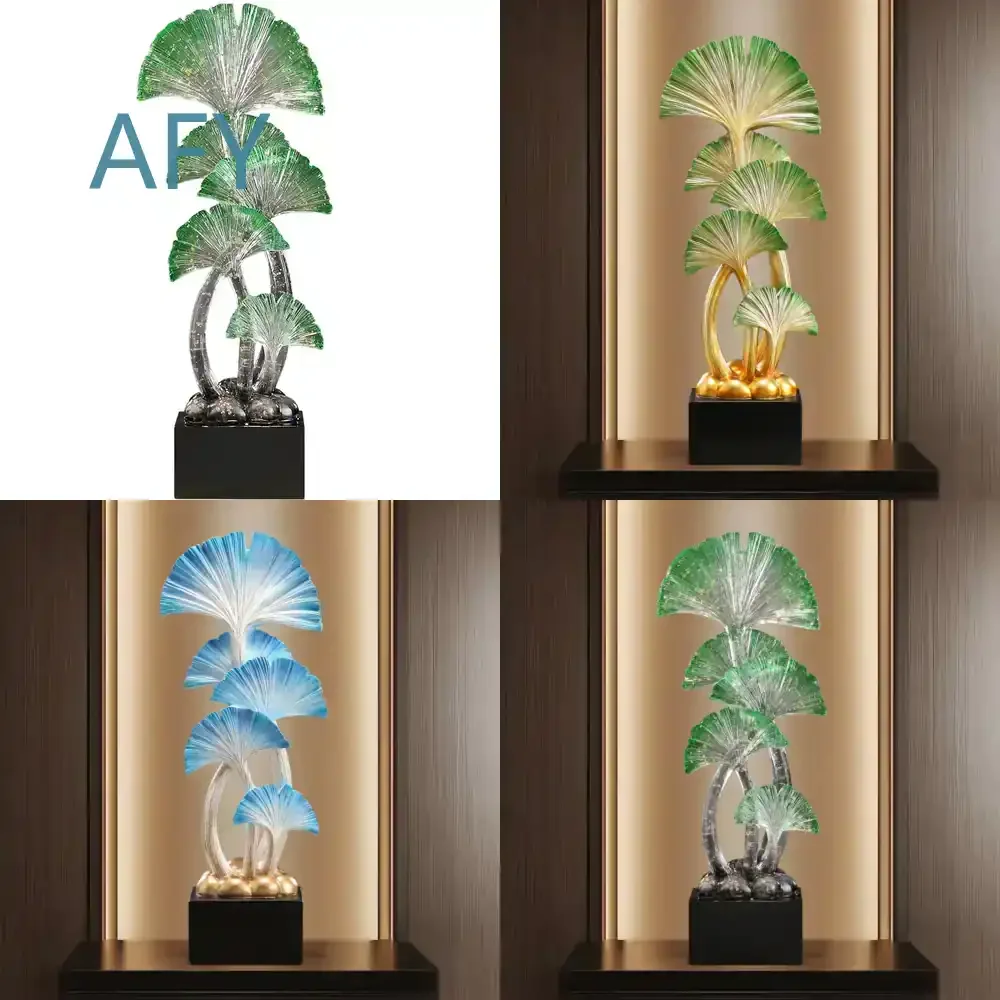 Big Leaf Youcheng Ginkgo Biloba Ornament for Home Decor Living Room Entrance Wall Art Craft Gift for Housewarming Office