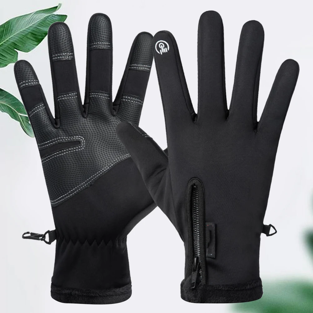 

1 Pair Windproof Waterproof Touch Screen Cycling Gloves For Men Mountain Bike Outdoor Skidproof Gloves Gift Black