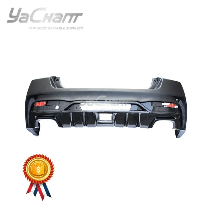 

Portion Carbon Fiber Rear Bumper Fit For 2015-2019 Impreza VA WRX S4 & WRX STI Sedan VRS ARISING II Style w 2pcs of Brake Lights