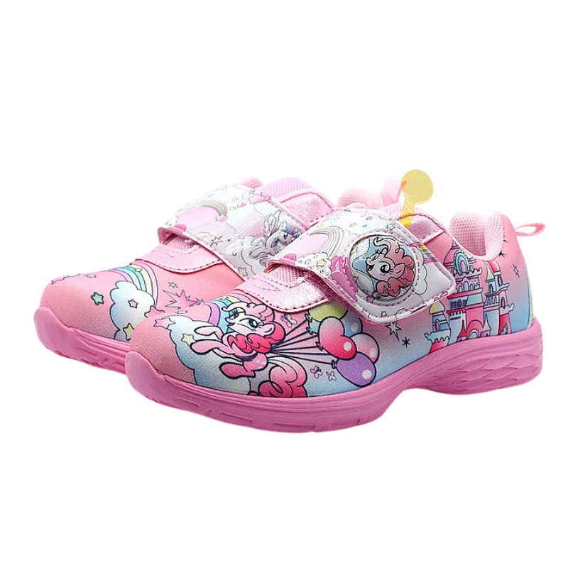 My Little Pony Anime Peripheral Flashing Lights Girls Shoes Personalized Lightweight Breathable Soft Sole Sports Casual Shoes