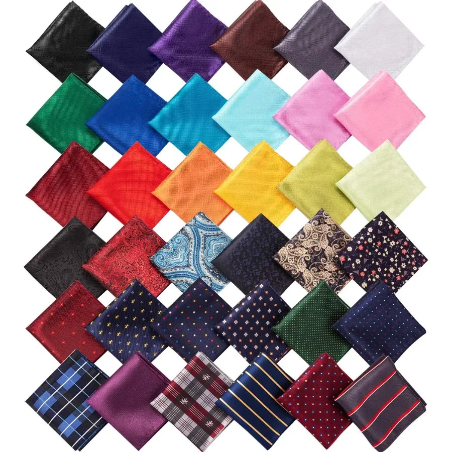 Elegante fazzoletto da taschino da uomo per abiti formali: fazzoletto da taschino morbido ed elegante da 8,3 x 8,3 pollici, perfetto per la festa di nozze