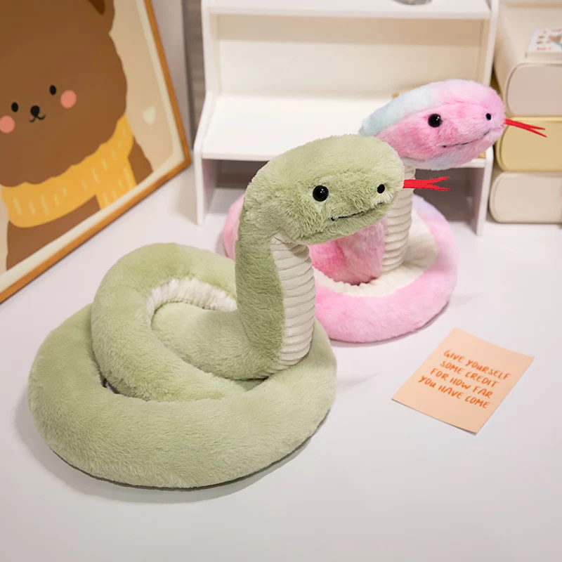 120/180cm Kawaii Cartoon Strip Simulation Snake Plush Doll Colorful Boa Snake Plush Toy Home Decoration Gift For Boys And Girls