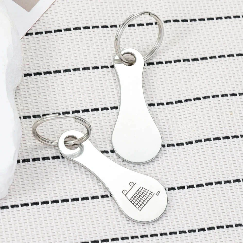 3/6PCS Metal Shopping Cart Tokens Trolley Token Key Ring Decorative Keychain Multipurpose Shopping Portable For Home Outdoor