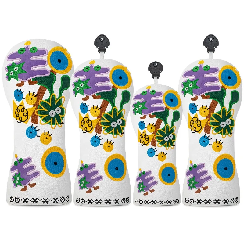 

Свежий белый абстрактный чехол для штовхания из дерева граффити, защитный чехол для гольфа, пыленепроницаемый и прочный материал