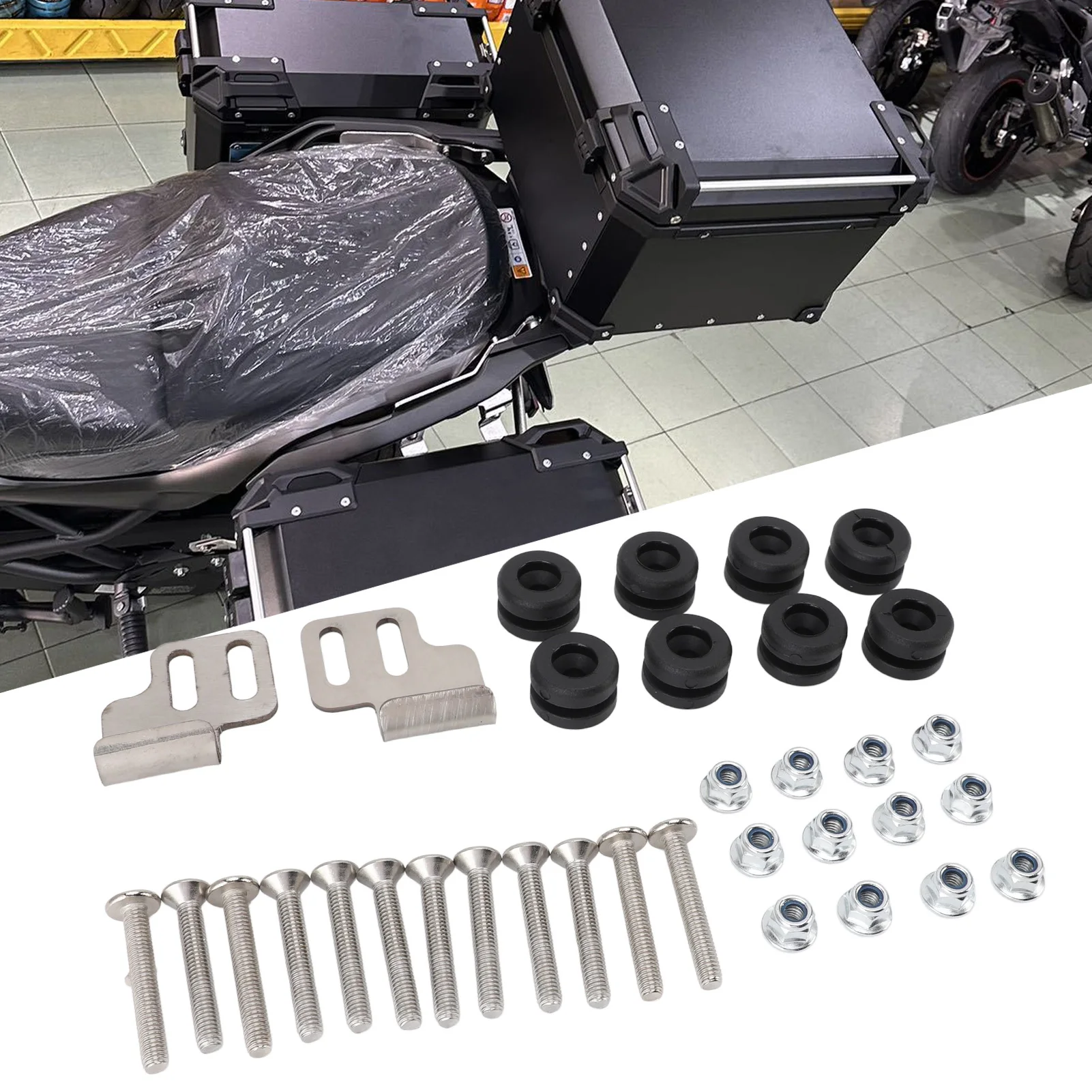 

Крепежные элементы для заднего кофра мотоцикла: прочные металлические винты-болты для крепления кофра, опорная планка для мотоцикла