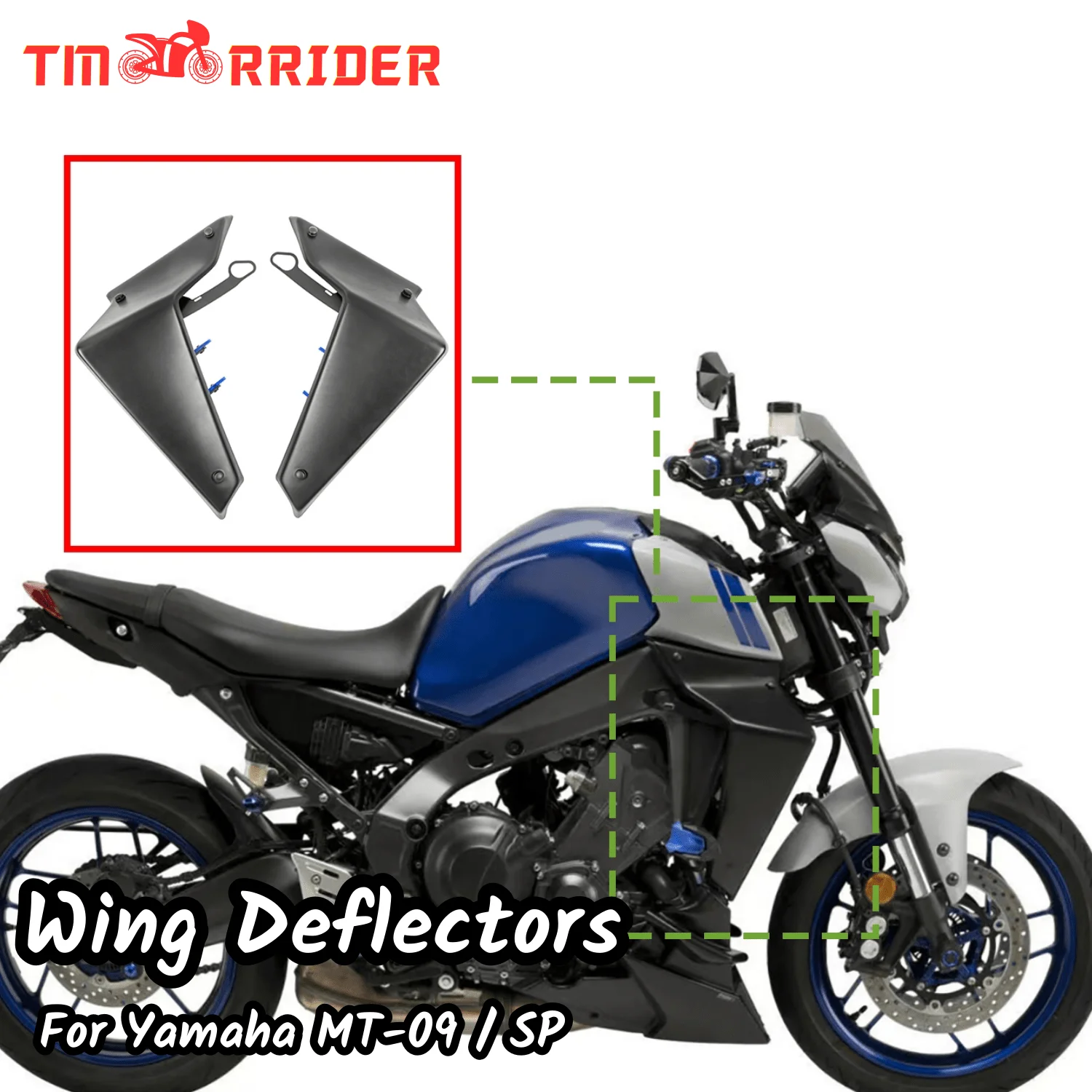 

Motorcycle Downforce Naked Spoilers Fixed Winglet Fairing Wing Deflectors For Yamaha MT-09 SP MT09 2021-2023 Protector Part Side