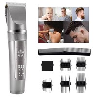 Full Body Washable Electric Hair Clipper Ceramic Professional Fine Adjustable Hair Trimmer Low Noise Hair Cutting Machine Razor