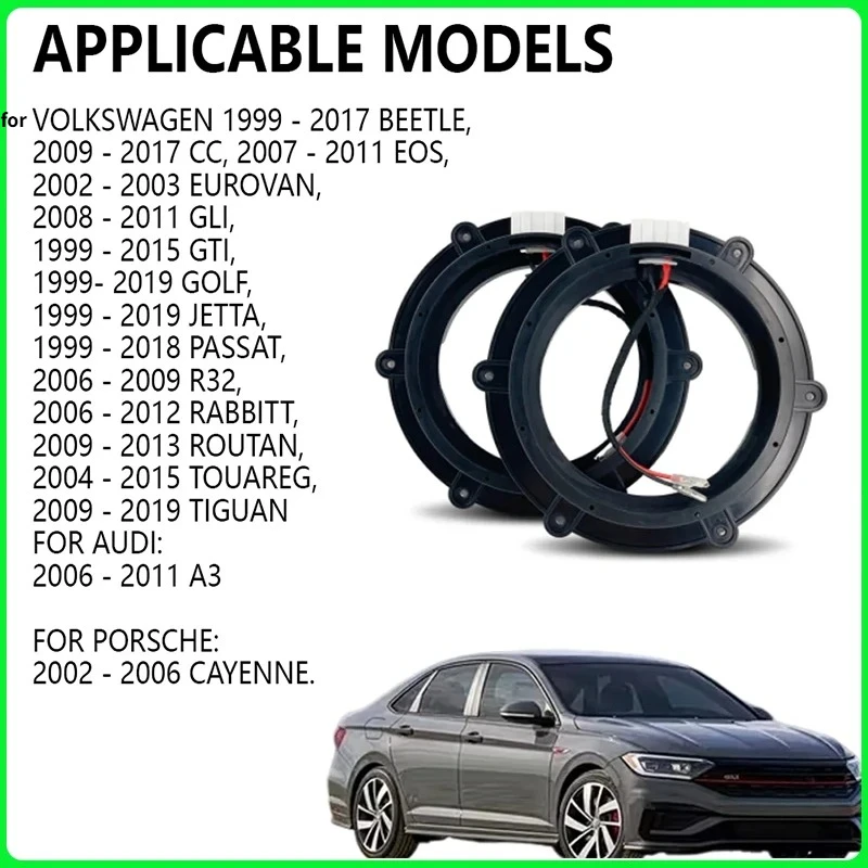 1pair For Volkswagen Magotan Sagitar Tiguan Skoda Octavia Car Speaker Adapter Audio Mount 6.5 8 Inch Special with Lossless Plug