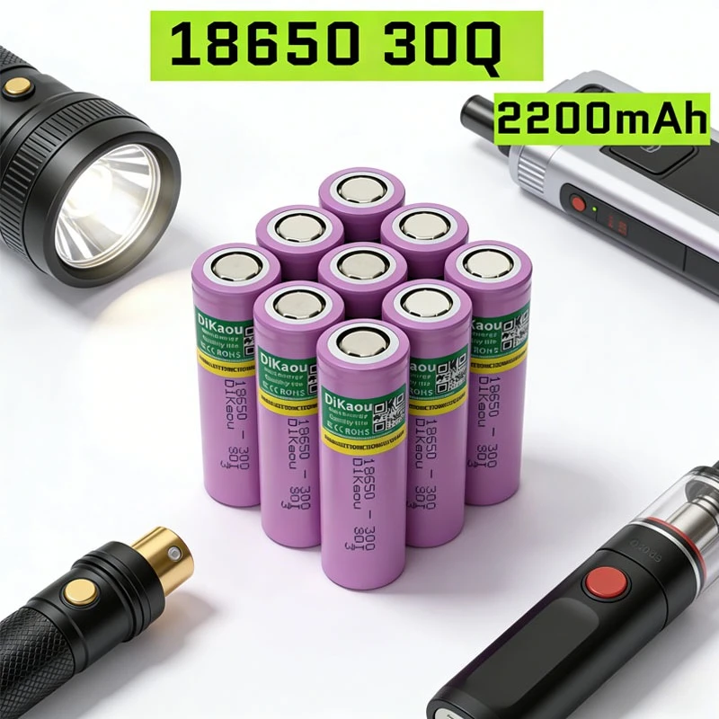 

Hot Selling New 18650 30Q 2200mAh Super Large Capacity Battery 3.7V Lithium Battery for Searchlights Free Charger Free Shipping