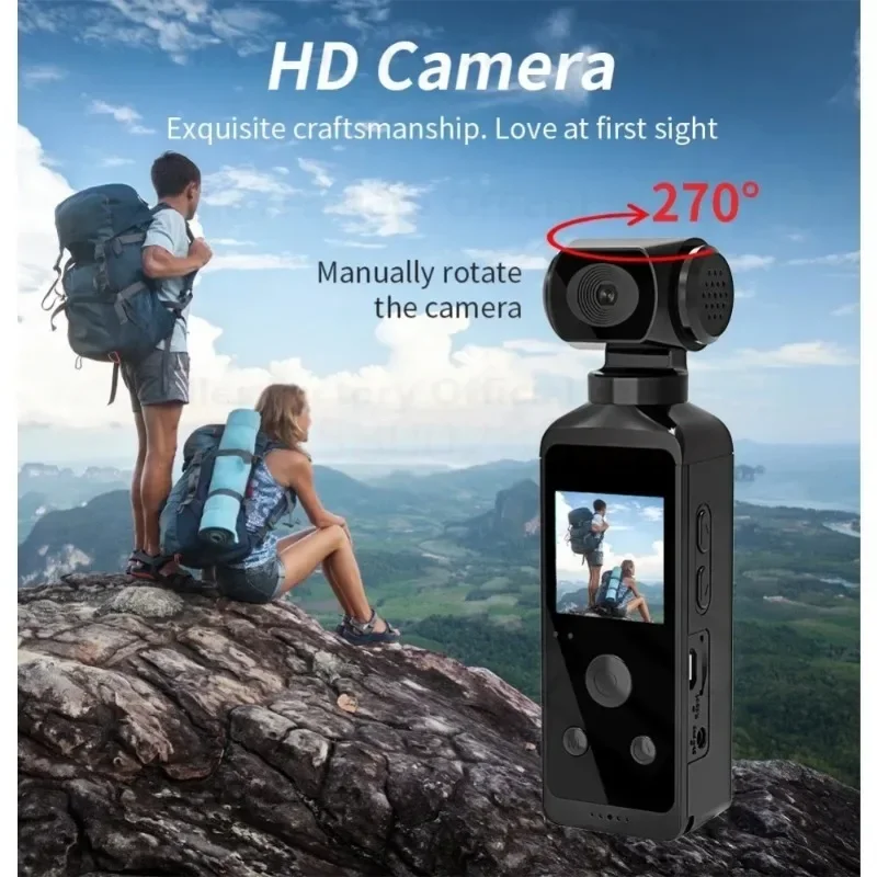 Imagem -04 - Pocket Action Câmera 4k Rotativo de 270 ° Wifi Mini Câmera Esportiva com Estojo Impermeável para Capacete Viagem Bicicleta Gravador de Motorista hd