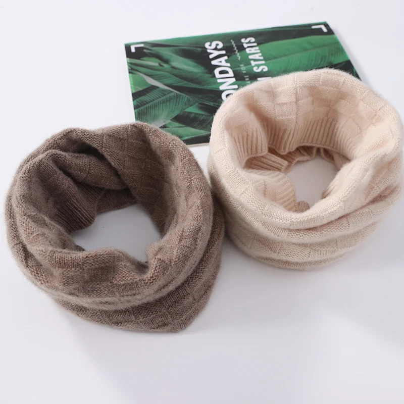 

23 Autumn Winter New Wool Knitted Neck Cover Solid Color Thickened And Warm Neck Versatile False Collar Hollow Out Knitted Scarf