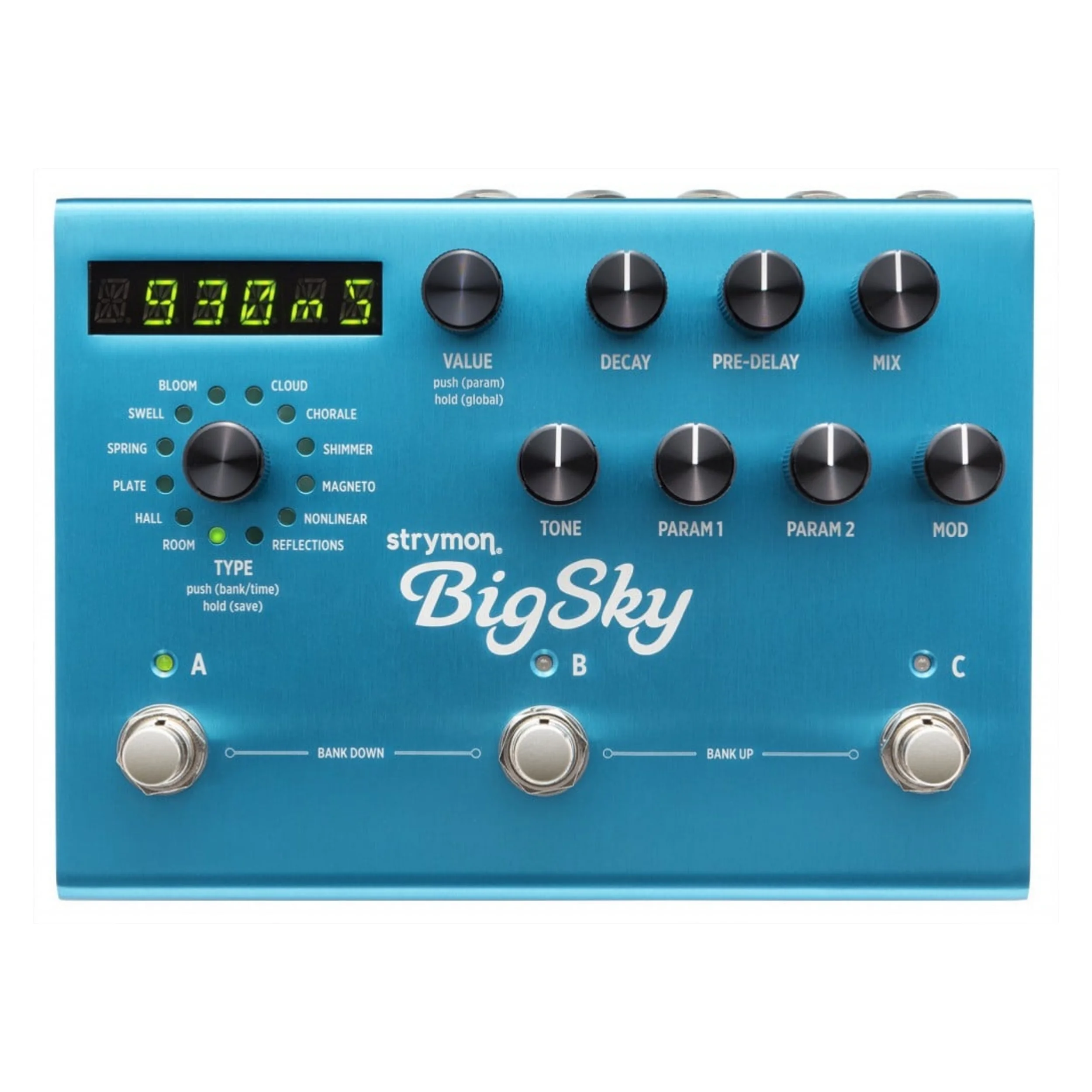 Strymon BigSky Reverberator Pedal hand crafted,studio-class reverb Presets,Expression Pedal Control,Cab Filter,Assignable Knobs