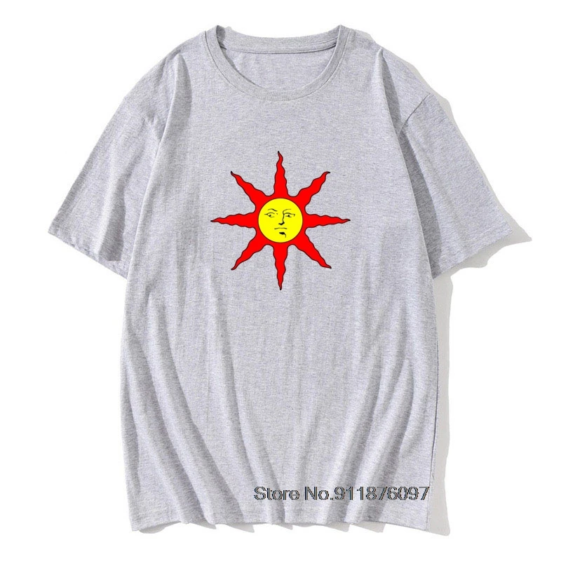 Dark Souls Solaire Of Astora Tshirt Men Praise The Sun Bloodborne Game Humor Pure Cotton Crewneck T Shirt