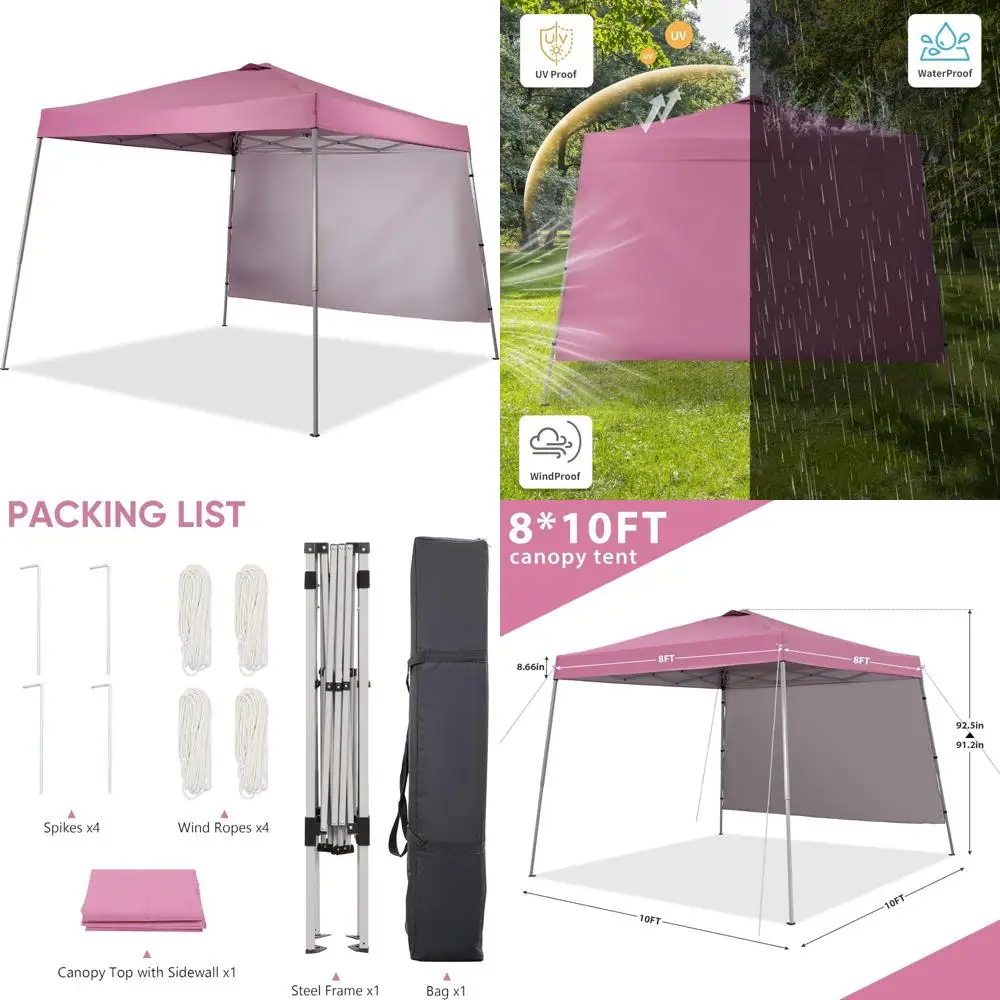 

Portable Outdoor Instant Pop-Up Canopy Tent with Slanted Legs, Sidewall, Equipment Vents, Ideal for Patio, Deck, and Garden Even