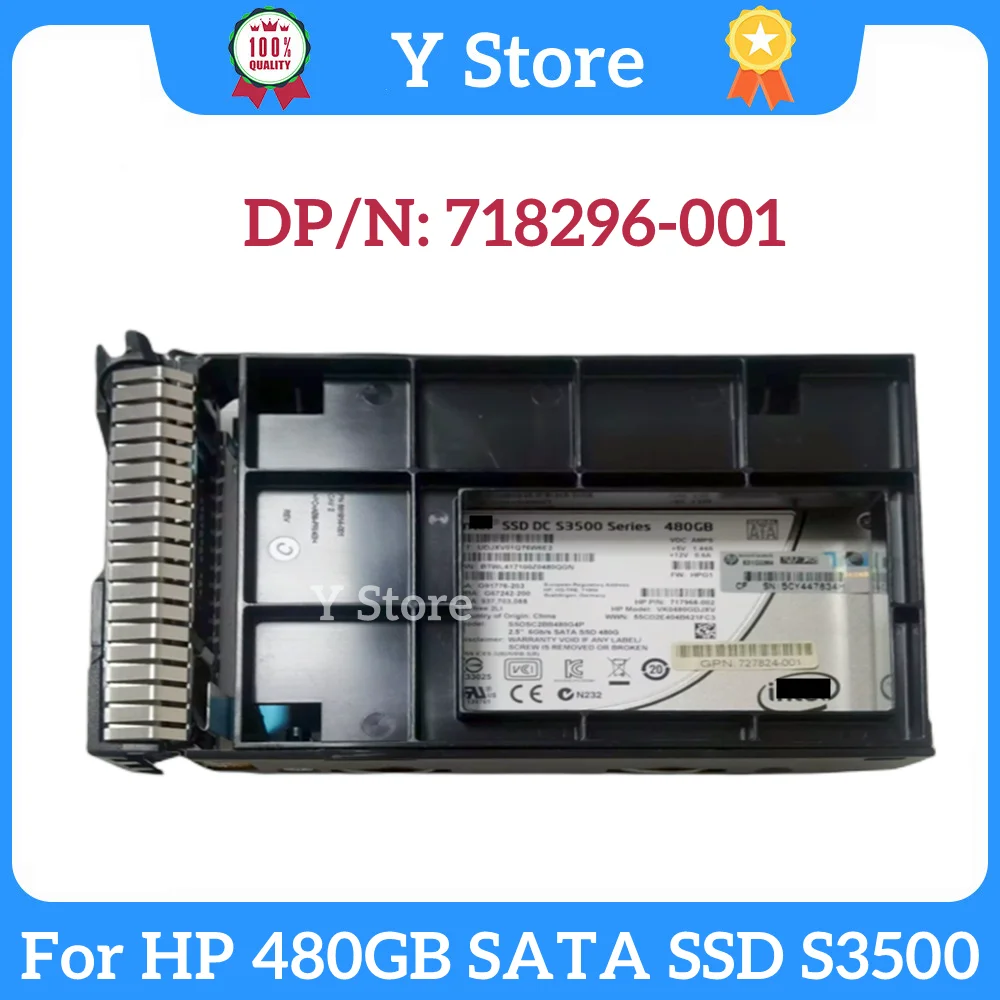 Y Store For HP 480GB SATA SSD S3500 2.5 to 3.5 SSD 718296-001 Fast Ship