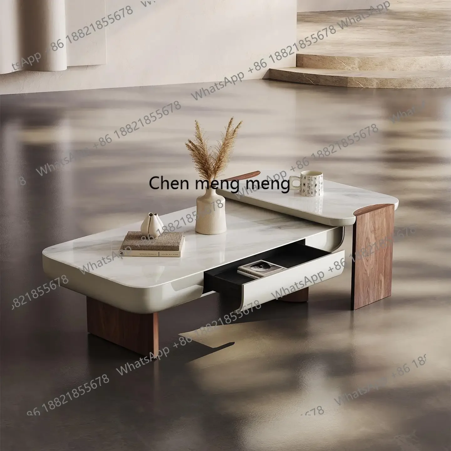 المبيعات الساخنة الحديثة بسيطة نمط وابي طاولة القهوة شقة صغيرة غرفة المعيشة مصمم المنزل الإبداعية الإقامة المنزلية الرجعية مضلع الشاي