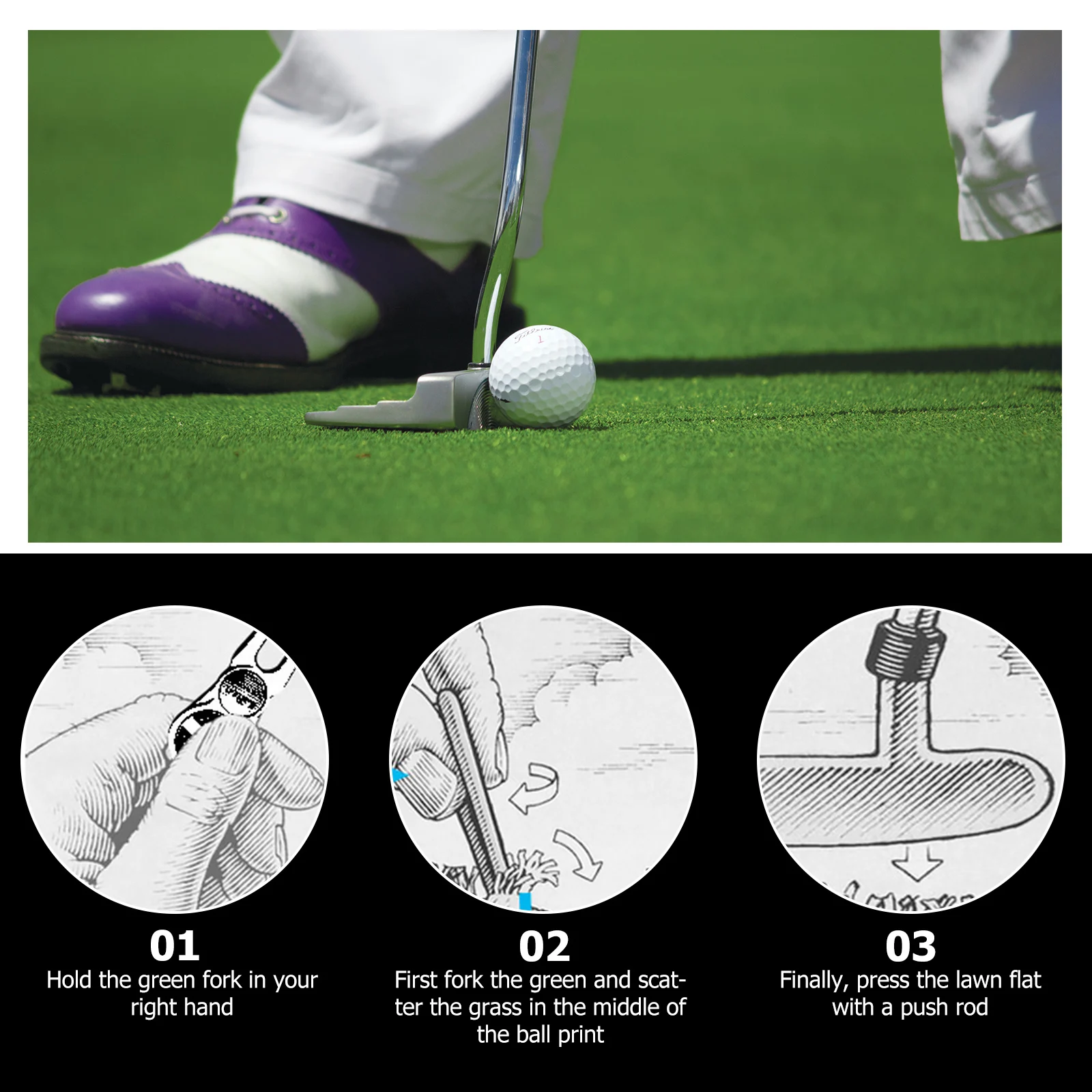 

10pcs Golf Divot Repair Tool Fork Lightweight Portable Golf Accessories Perfect Gift Golfer FruitFork