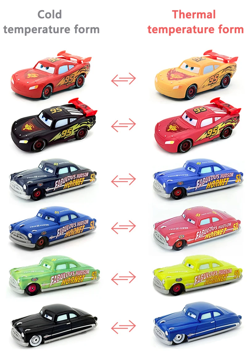 Spielzeugautos Farbwechselserie Lightning McQueen Doc Hudson Plastik-Druckgussmodell Piston Cup Rennwagen Spielzeugautos – Detail 2