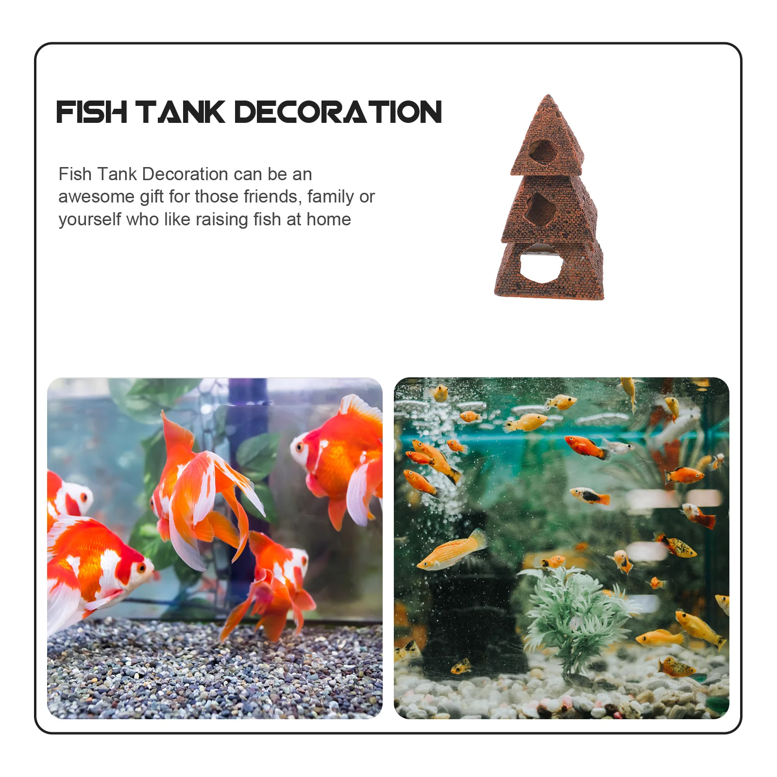 

3Pcs Lifelike Resin Pyramid Decor Fish Tank Hideout Aquarium Ornament Fish Tank Decorations Pyramid Adornment Aquarium Craft