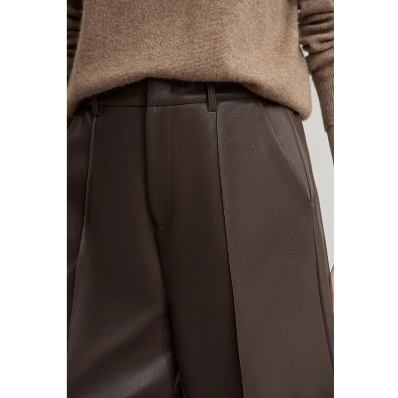 AMII Short Woman 2025 Pantaloncini non elastici in pelle minimalista invernale per le donne Pendolari Solid Versatile Abbigliamento donna 12524079