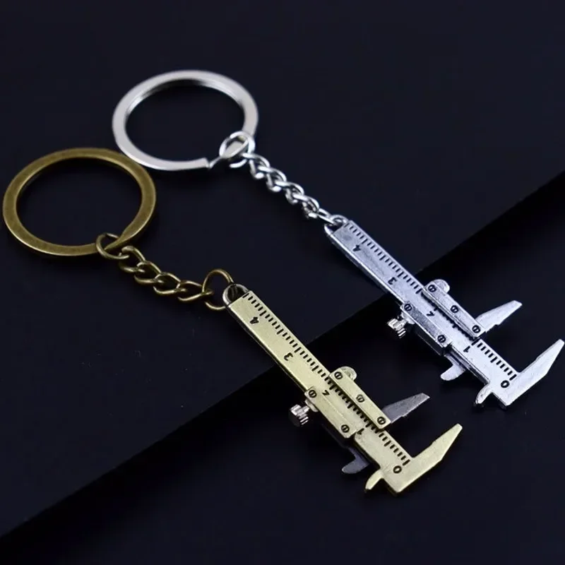 1PC Fashion Car Key Mini Vernier Caliper Portable 0-40mm Keychain Measuring Gauging Tools Car Turbo Key Chain Ring Ruler Caliper