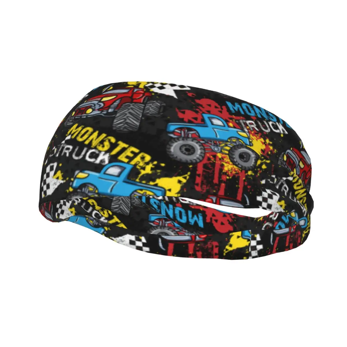 

Sports Sweatband Breathable Headband Sweat Hair Head Band Abstract Monster Car With Shabby Dots And Spray Yoga Headband