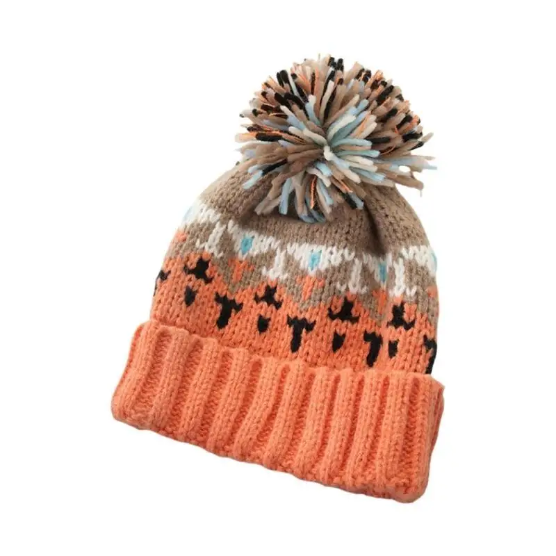 39bd Fashion Pompoms Strickblock Caps Winter warmer für Frauen täglich Kleidung