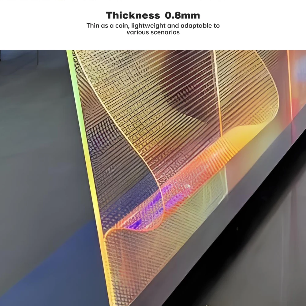 Indoor Outdoor Flexible Film Screen Crystal Invisible Glass Window Holographic Display Slim