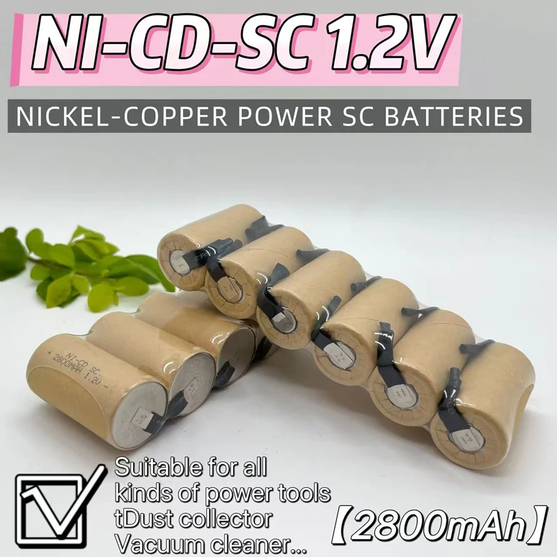 2800mAh SC NiCad Rechargeable Battery for Bosch Hitachi and DeWalt Power Tools, Screwdriver Battery,