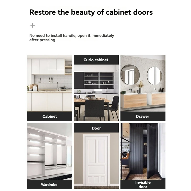 Best-6 шт. Магнитная защелка для двери шкафа, дверная защелка для открытия двери, двойная магнитная защелка для шкафа