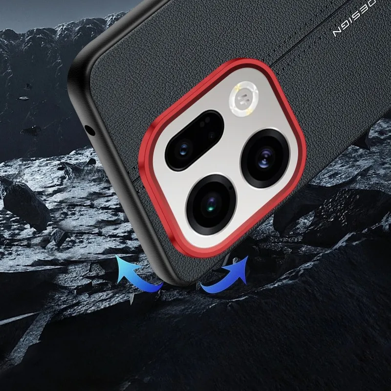 

For OPPO Find X9 Pro , X9 Case ELVEV Light Luxury Line Pattern PU Leather Full Protection Phone Cover