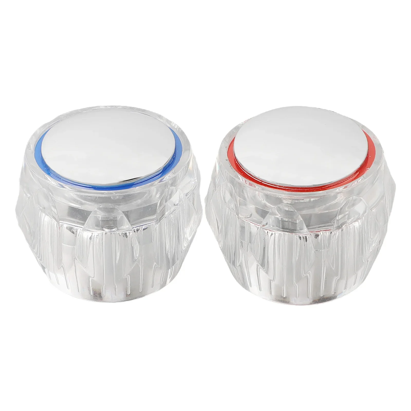 2PCS Replacement Acrylic Tap Heads For Kitchen And Bathroom Faucets 20 Splines 7.5mm For Tap Spindle Cap Upgrade