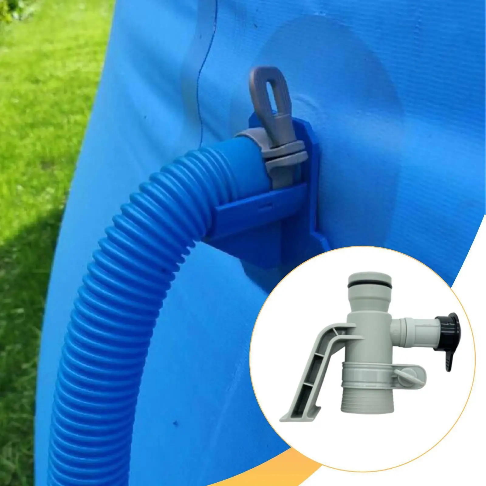 PP Plastic Pipe Holder Valve Adapter Pool Connector Bracket Kit for Rectangular Removable Pool Repair