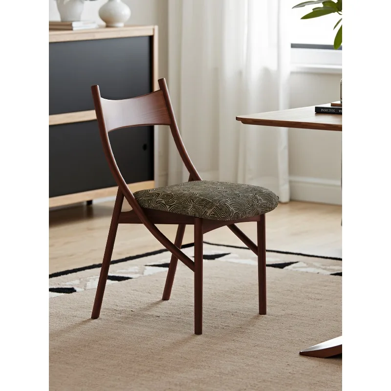 

Dining chair household solid wood back chair, small apartment medieval chair