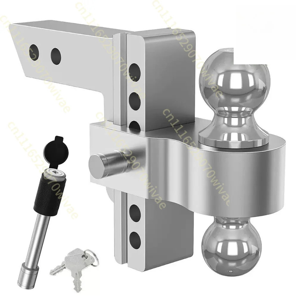 Adjustable aluminum alloy trailer arm 6 inches with latch lock double-ended trailer RV trailer