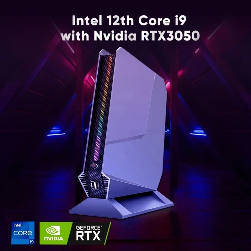 Игровой ПК 12-го поколения, Core i9-12900H i7 12700H Nvidia RTX3050Ti 4G 8G, мини настольный компьютер 2 * HDMI 1 * Type-C 2,5G LAN PCIE 4,0 Wifi6