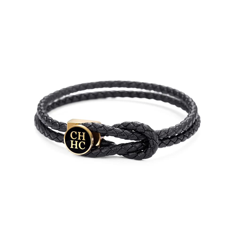 

CHILN HENA New Trend Fashion Wrap Bracelet Men And Women Titanium Steel Jewelry Leather Material High Grade Gift Box Packaging