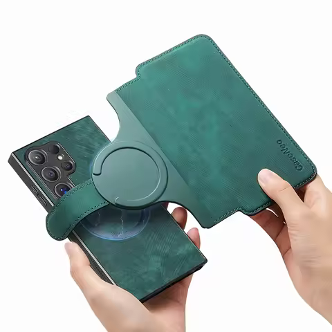 Magnetic 2 In 1 Flip Cover Magsafe Case For Samsung Galaxy S25 S24 S23 S22 S21 Plus S20 FE Note20 Ultra S25Edge Card Wallet Case