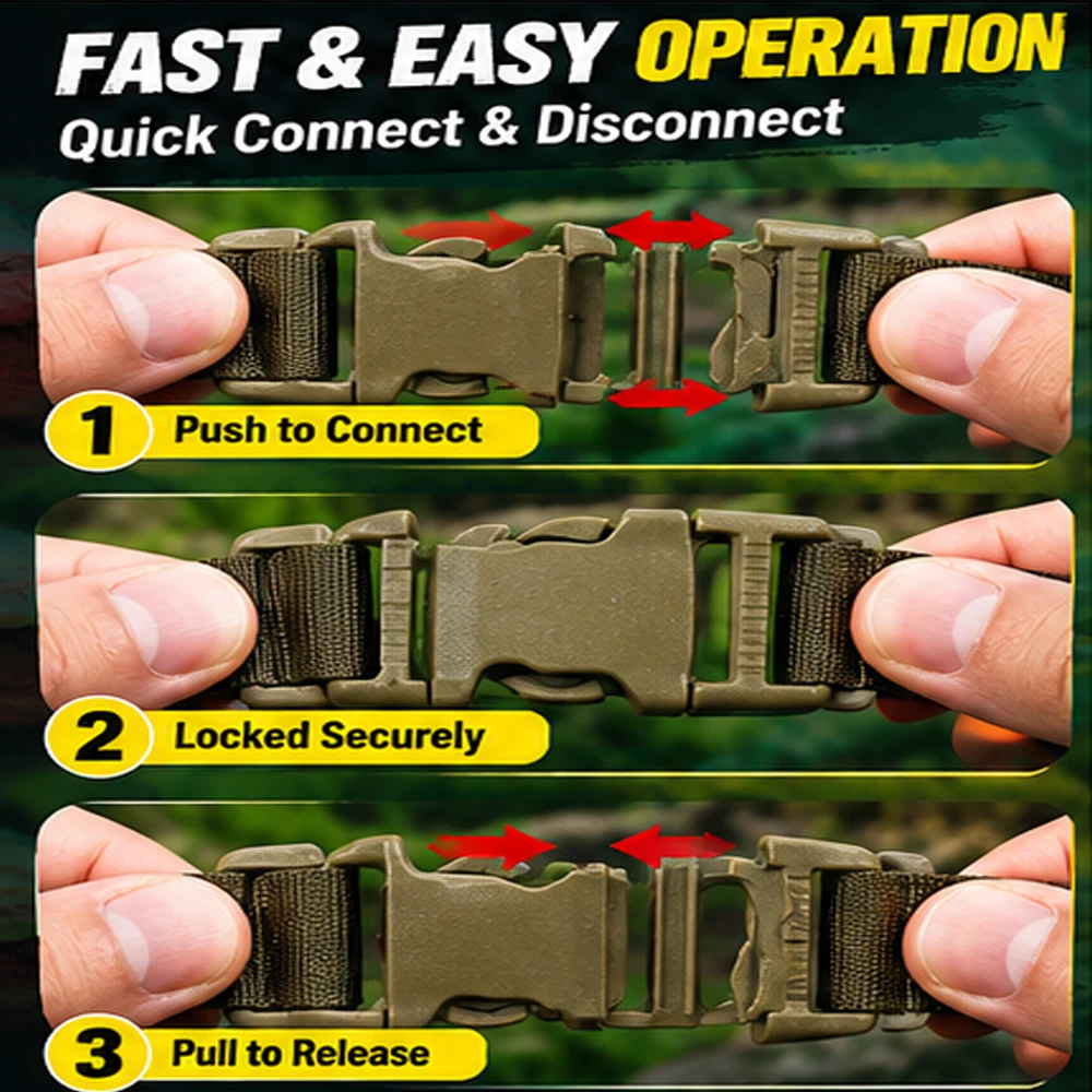 Quick Release Buckle MOLLE Attachment Surface Mount PALS Webbing Modular Buckle for Backpack Vest Outdoor Gear Accessories
