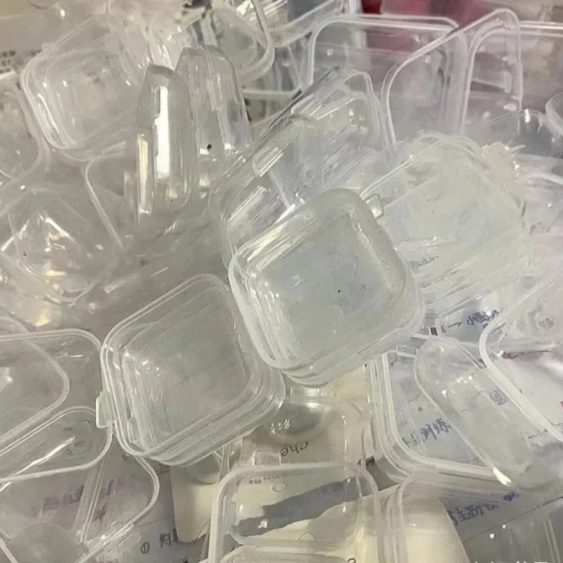 1/100pcs Mini Storage Box Transparent Square Plastic Case for Earring Ring Jewelry Packaging Portable Grocery Storage Organizer