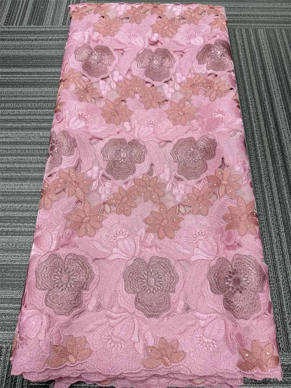Highest Grade British Handcut Lace Original Austria Organza Soft African Embroidery Lace Fabric for Celebrants Dress Wedding
