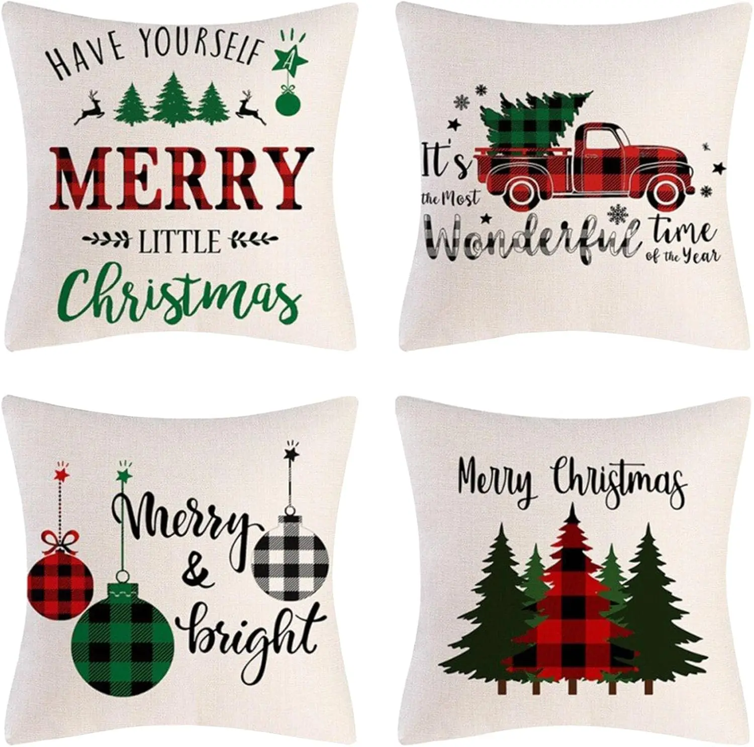 

Декоративные наволочки с Рождеством, льняные наволочки для фермерского дома, диван, диван, спальня, гостиная, домашний декор, набор из 4 шт.