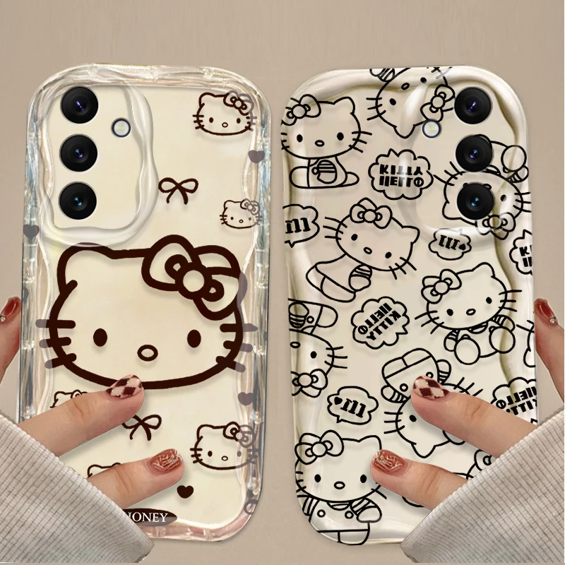 الكرتون مرحبا كيتي الحال بالنسبة لسامسونج غالاكسي A16 A06 A55 A35 A25 A15 A05 A05S A54 A34 A24 A14 A73 A53 A33 A23 A13 A52 A32 A22