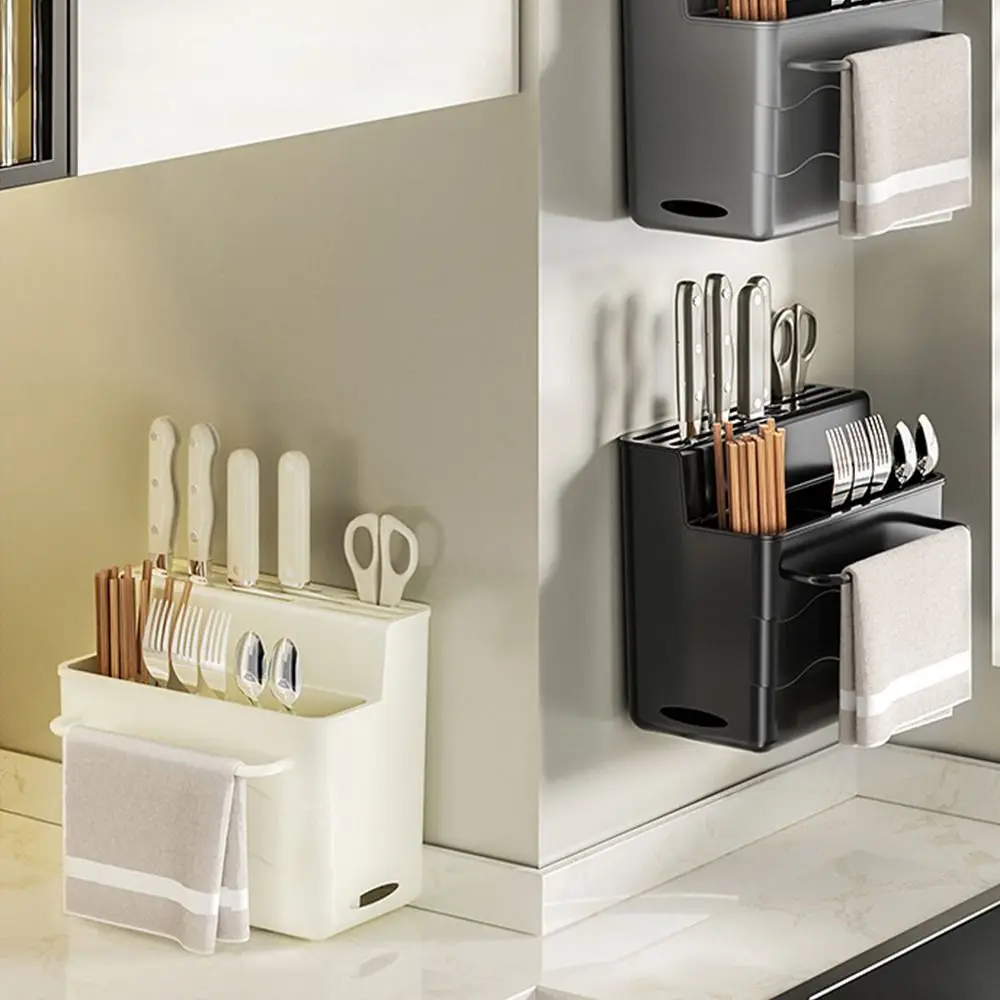 1Pcs Multifunctional Utensils Holder Organizer Drying Rack Desktop Shelf Plastic Chopsticks Fork Spoon Cutlery