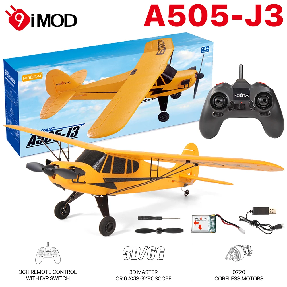 

9IMOD A505 J3 RC Plane EPP 3D/6G 3CH 2.4G Fixed Wing Aircraft Model for Beginner Kids Gift