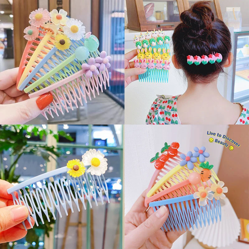 Children Cute Hair Breaking Finishing Hairpin Princess Headbands Baby Hair Clip Bangs Fixed Artifact Girl Bang Anti Slip Comb