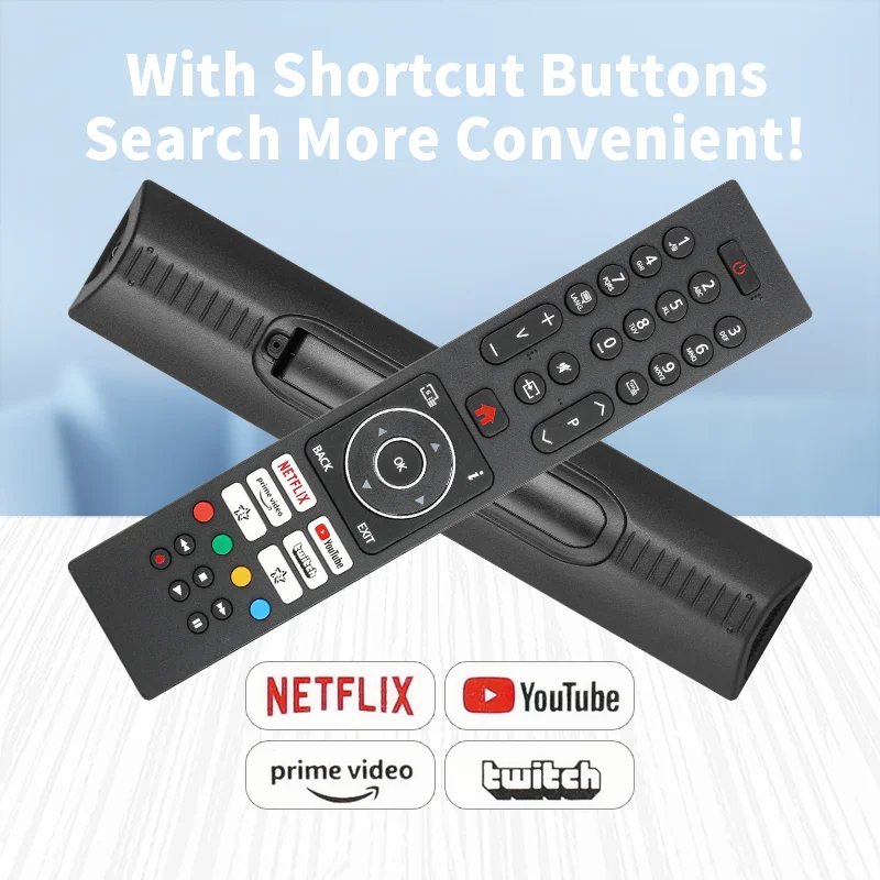 جهاز تحكم عن بعد RC45315TR لوحدة التحكم البديلة لتلفزيون هيتاشي بوش مع أزرار NETFLIX PrimeVideo YouTube
