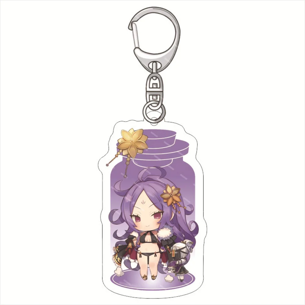 Cute Game Anime Fate Grand Order Ashiya Douman Keychain Doll FGO Enkidu Acrylic Keyring Pendant for Fans Women friend Toy Gift