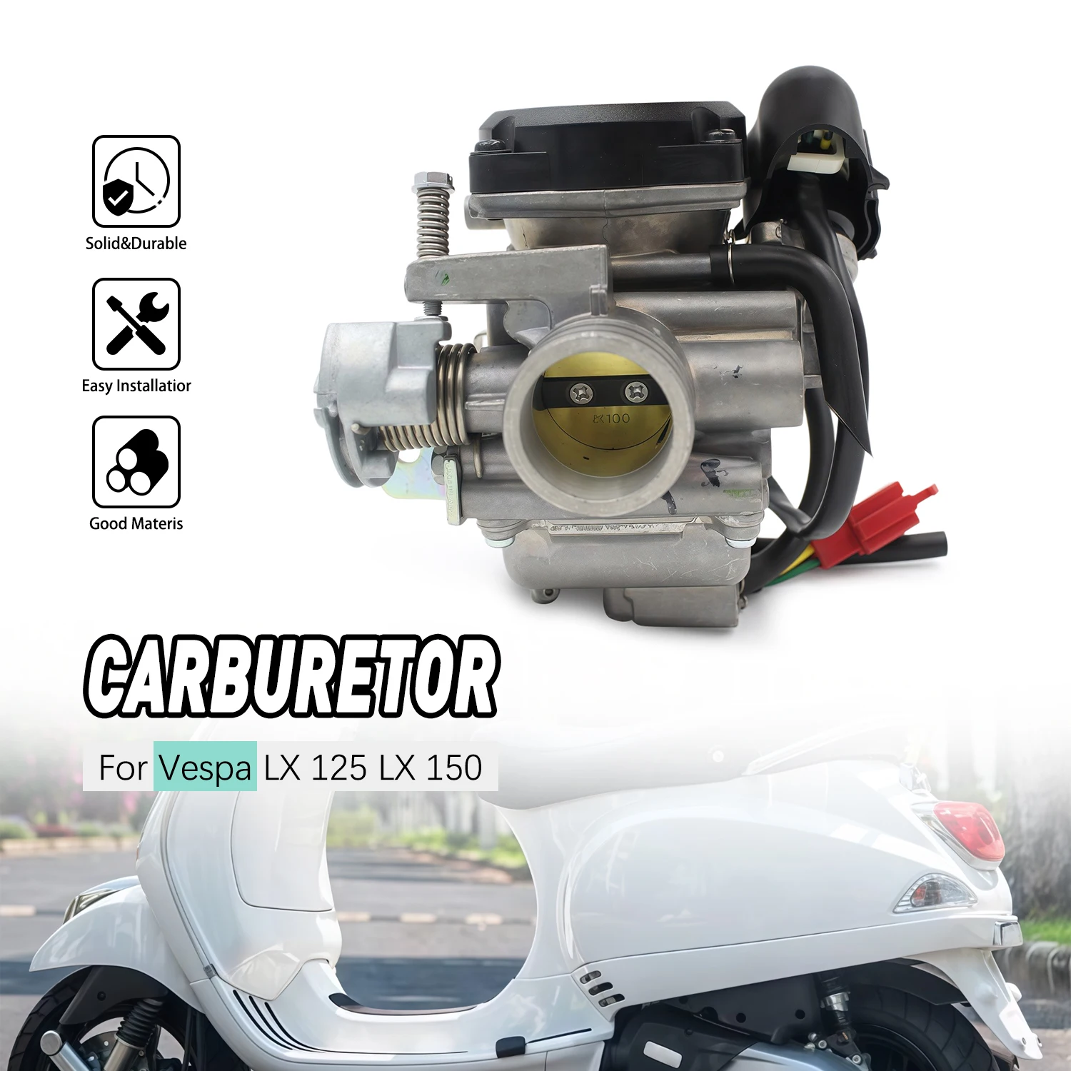 Accesorios para Motocicleta, Piezas de Repuesto, Carburador para Vespa Piaggio LX 125 2005-2007 2008 2009 LX 150 2005 2006 2007 2008 CM129213
